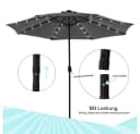 Feel2Home Sonnenschirm Ø3m mit LED-Beleuchtung und Solarmodul Beige Bild 5