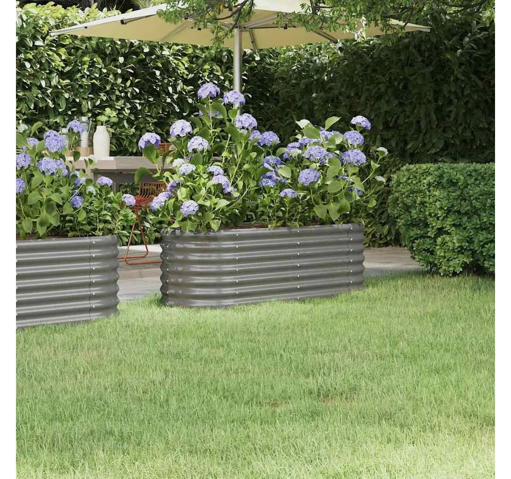 furnicato Hochbeet Verzinkter Stahl Grau