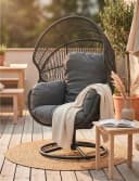 L.C. Wholesaler Gartensessel XARO Anthrazit Schwarz Stahl Kunststoffgeflecht Bild 1