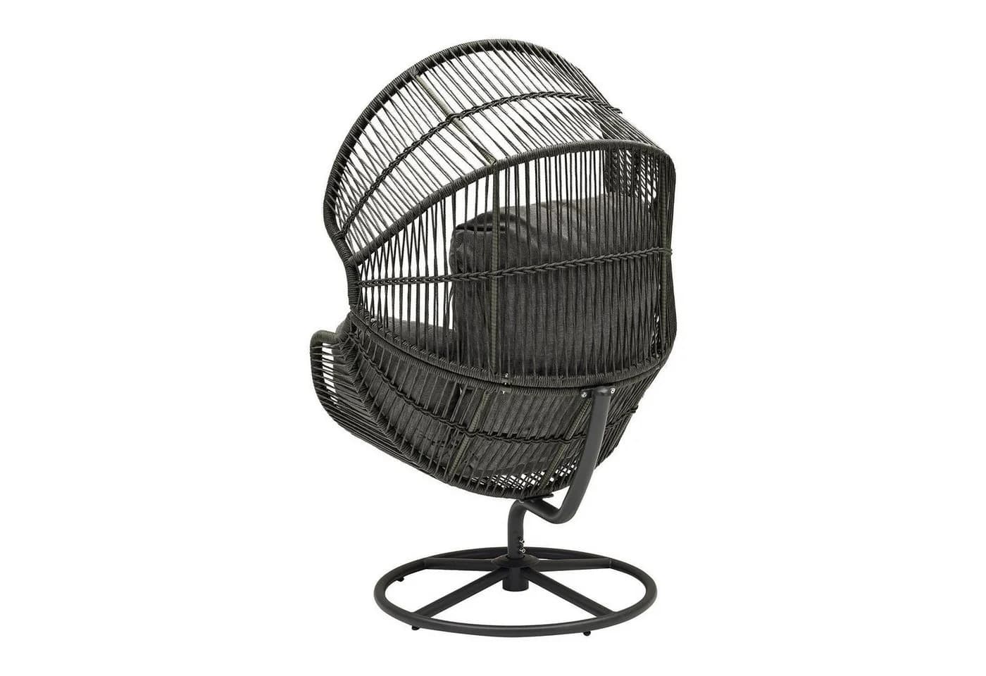 L.C. Wholesaler Gartensessel XARO Anthrazit Schwarz Stahl Kunststoffgeflecht - Bild 4
