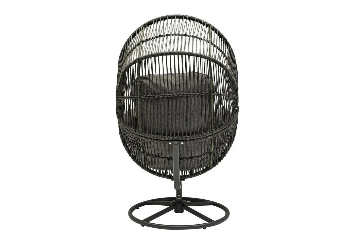 L.C. Wholesaler Gartensessel XARO Anthrazit Schwarz Stahl Kunststoffgeflecht - Bild 5