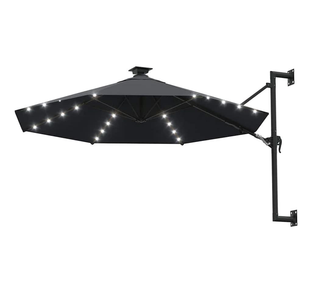 furnicato Wandschirm mit LED 300 cm Anthrazit