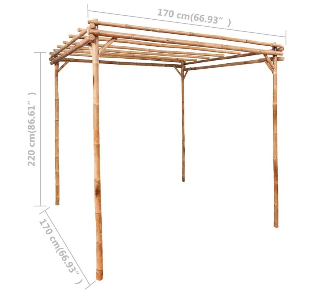 furnicato Pergola Bambus 170x170x220 cm - Bild 4