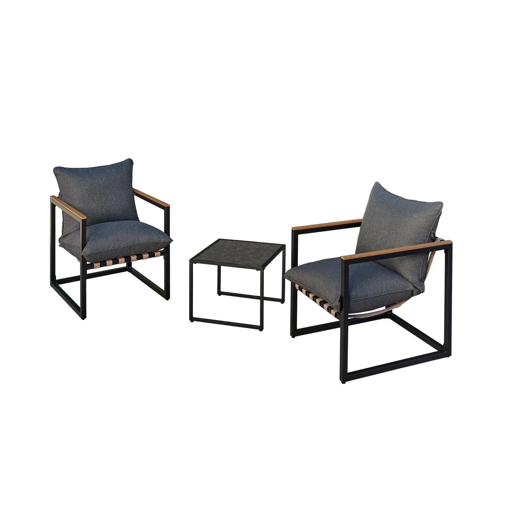 HTI-Living Gartenlounge-Set Cirella 3-tlg. Schwarz