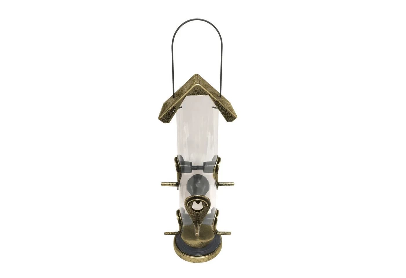 HTI-Living Vogelfutterspender Nessa Röhre Metallic Gold Futtersäule Kunststoff - Bild 2