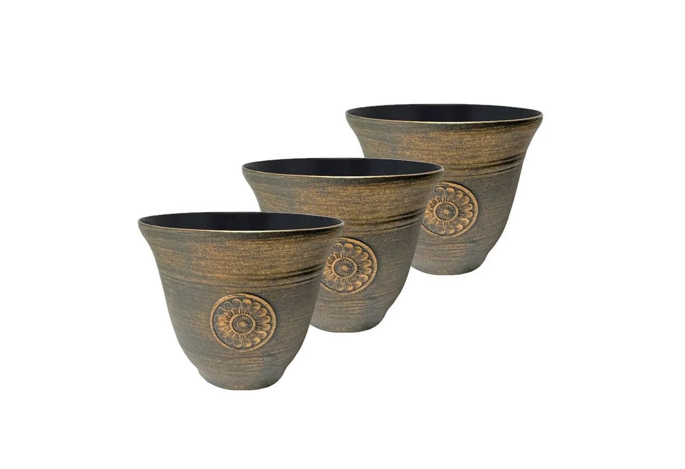 HTI-Living Blumentopf Nessa Sonne 3er-Set Gelb Kunststoff - Bild 2