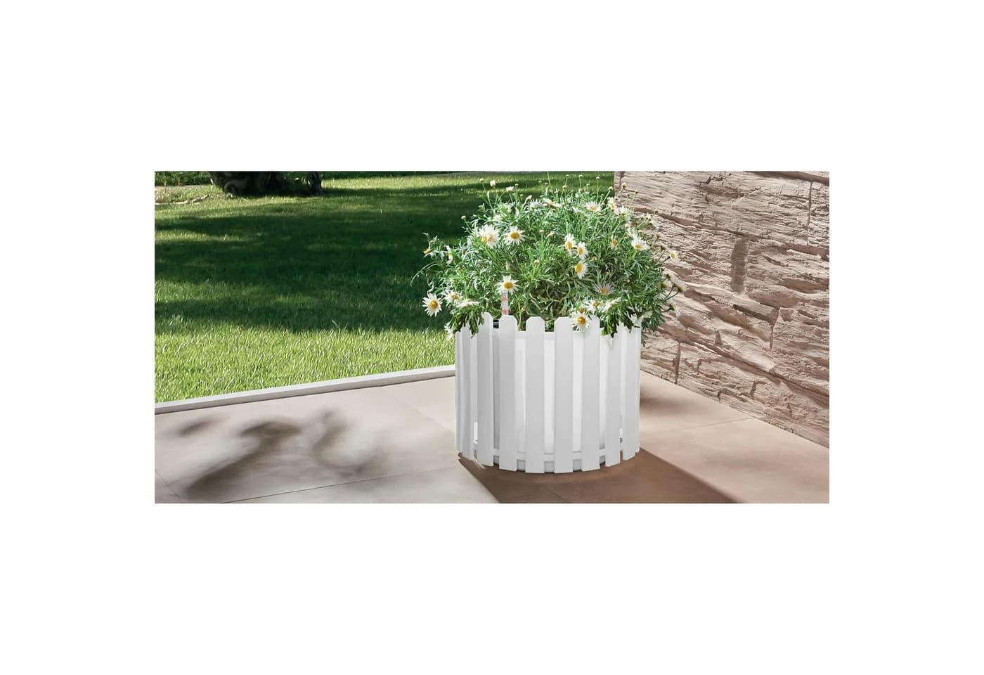 HTI-Living Pflanzkübel Nessa Weiß mit Wasserspeicher