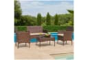HTI-Living Gartenlounge-Set 4-tlg. Braun Polyrattan mit Glas Bild 3