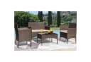 HTI-Living Gartenlounge-Set 4-tlg. Braun Polyrattan mit Glas Bild 4