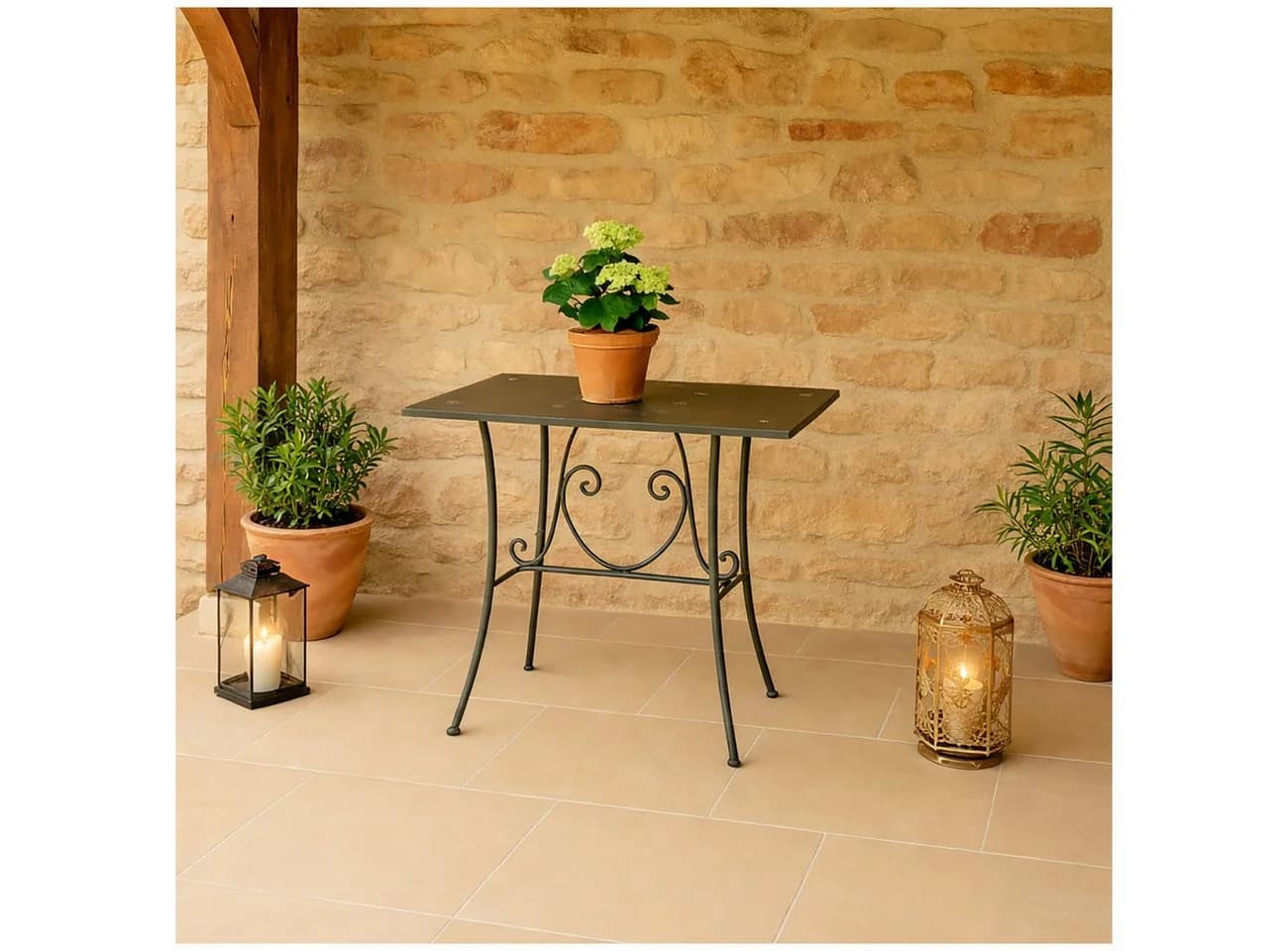 HTI-Living Gartentisch Metall Rostoptik - Bild 5