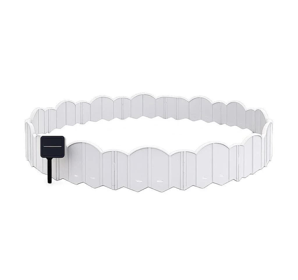 HTI-Living Beetbegrenzung Set 1260 cm mit Solarbeleuchtung Weiß