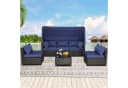 HTI-Living Outdoor Sofa Eleni Braun/Blau 6-teilig Polyrattan Bild 2