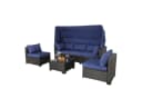 HTI-Living Outdoor Sofa Eleni Braun/Blau 6-teilig Polyrattan Bild 3