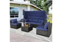 HTI-Living Outdoor Sofa Eleni Braun/Blau 6-teilig Polyrattan Bild 5