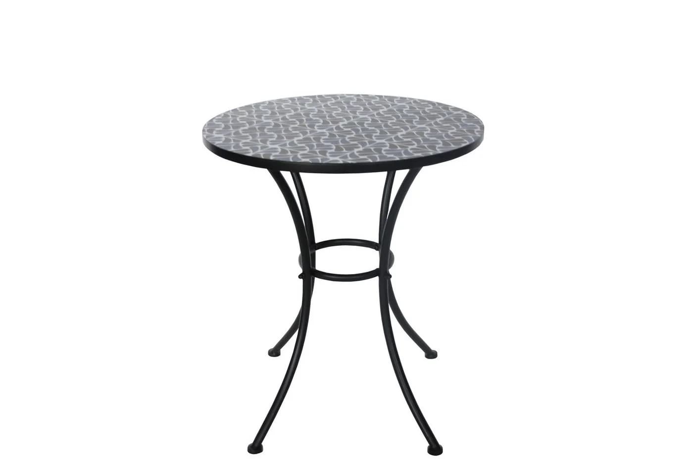 HTI-Living Gartentisch Celia Floral Metall Schwarz/Weiß - Bild 3