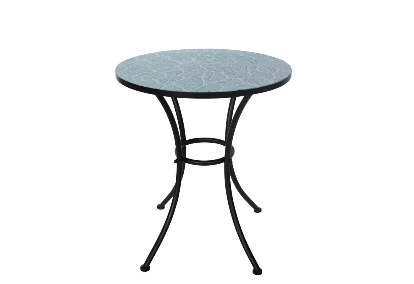 HTI-Living Gartentisch Celia Blätter Metall Hellblau Boho - Bild 3