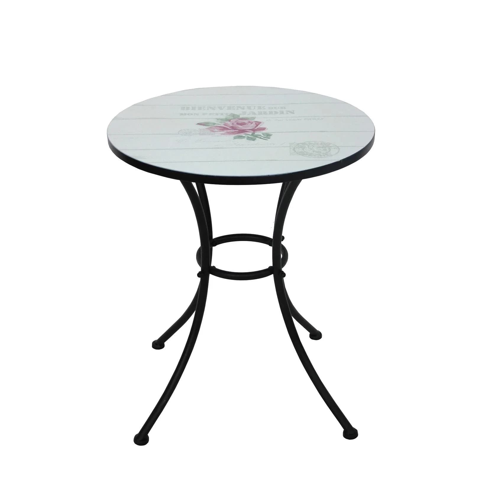 HTI-Living Gartentisch Celia Bienvenue Metall Vintage