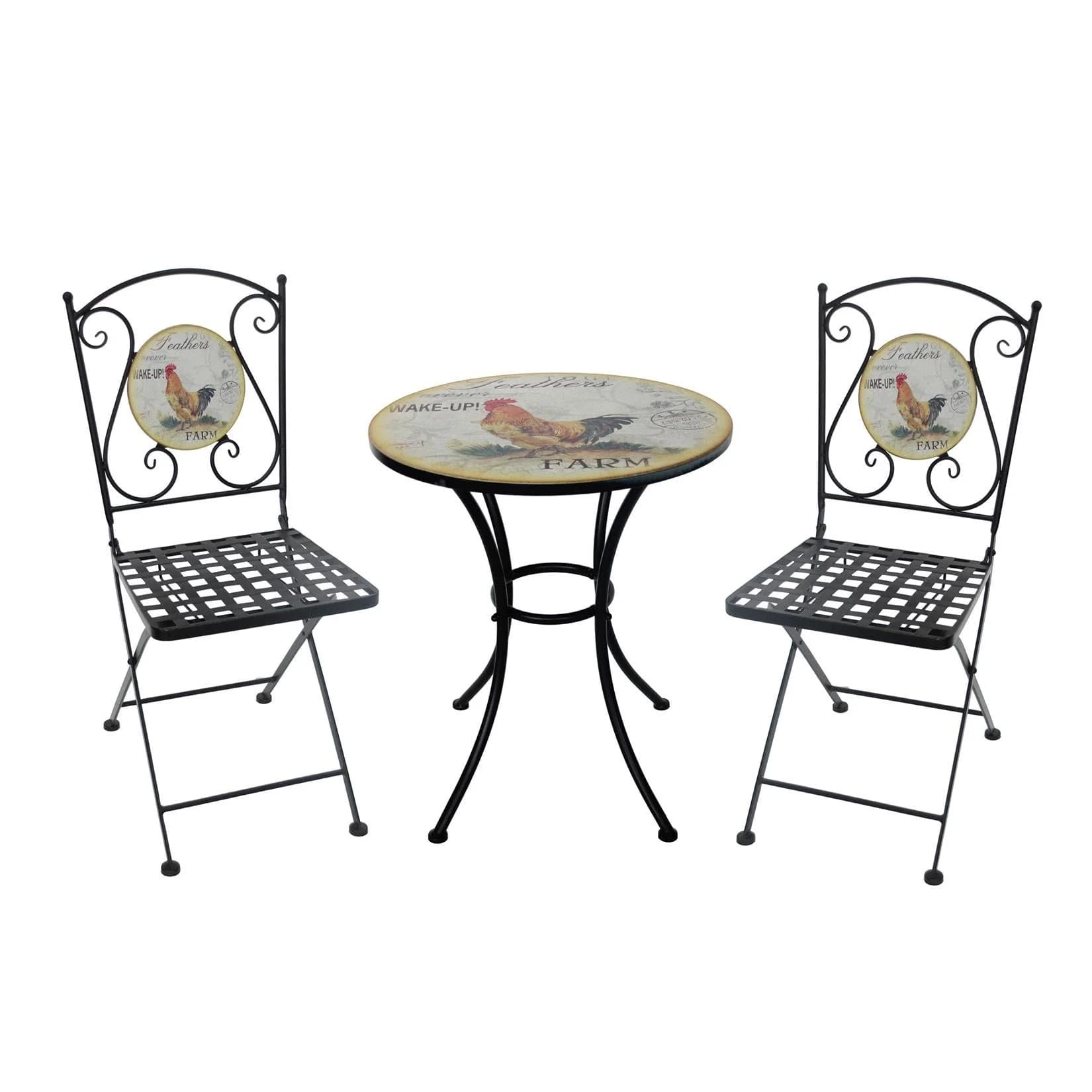 HTI-Living Garten-Essgruppe Celia Hahn 3-tlg. Metall Vintage
