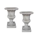 HTI-Living Pflanzkübel Athene 2er-Set Antik Hellgrau Polyresin Bild 1