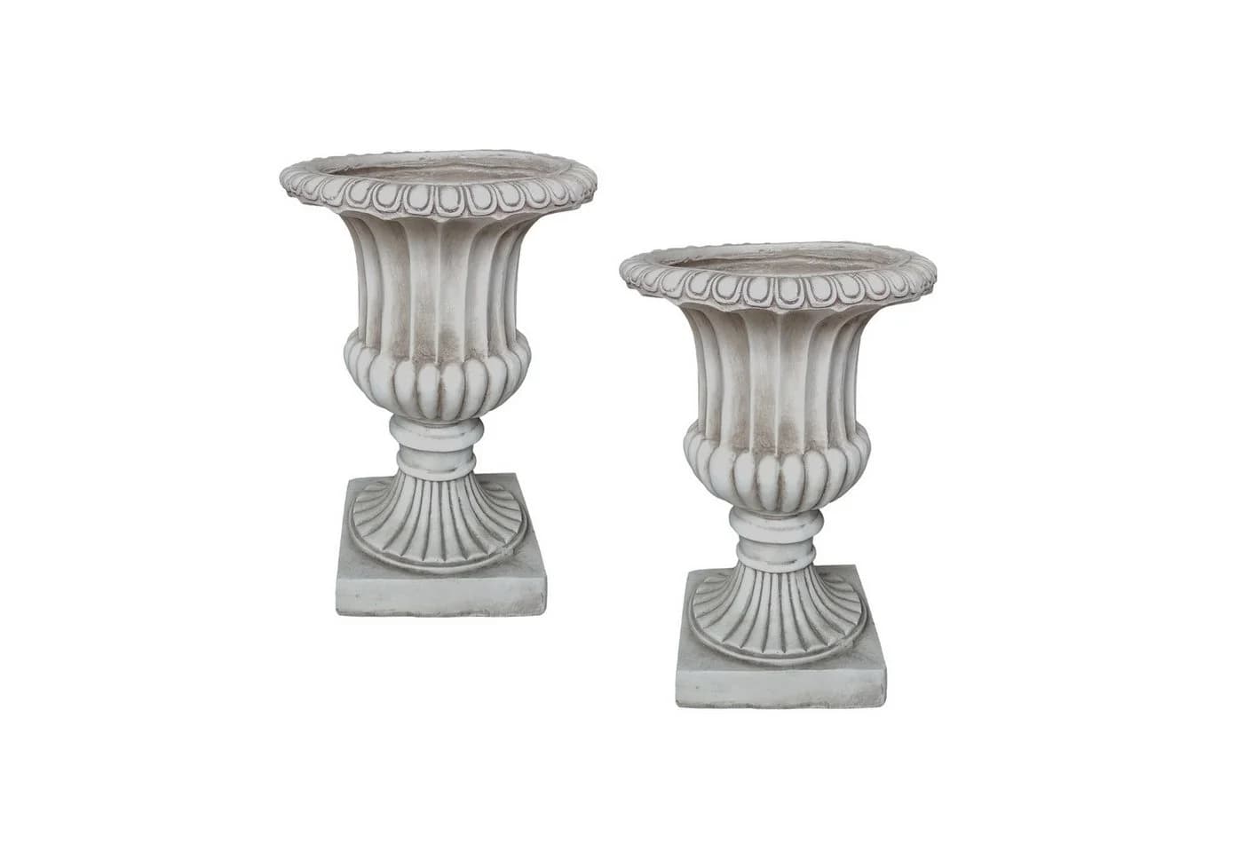 HTI-Living Pflanzkübel Athene 2er-Set Antik Hellgrau Polyresin - Bild 3