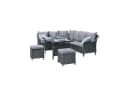 HTI-Living Garten-Essgruppe 5-tlg. Ecksofa mit Tisch und Hocker grau-blau Bild 1