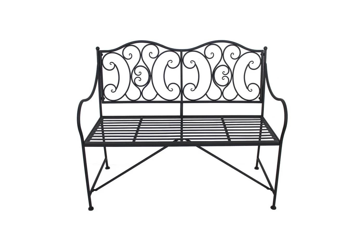 HTI-Living Gartenbank Curly Metall Schwarz Nostalgisch