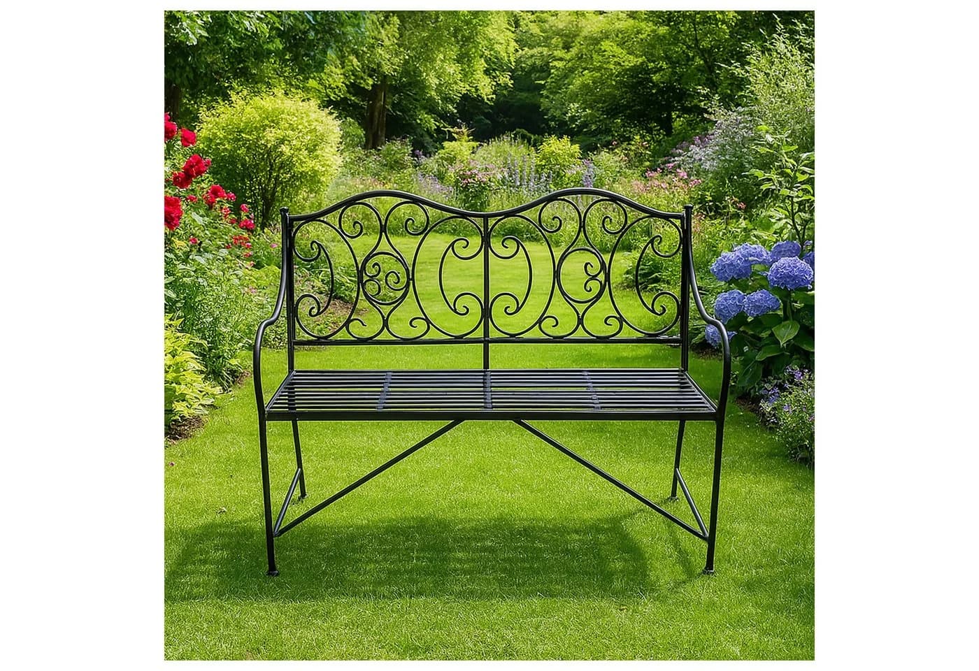HTI-Living Gartenbank Curly Metall Schwarz Nostalgisch - Bild 2