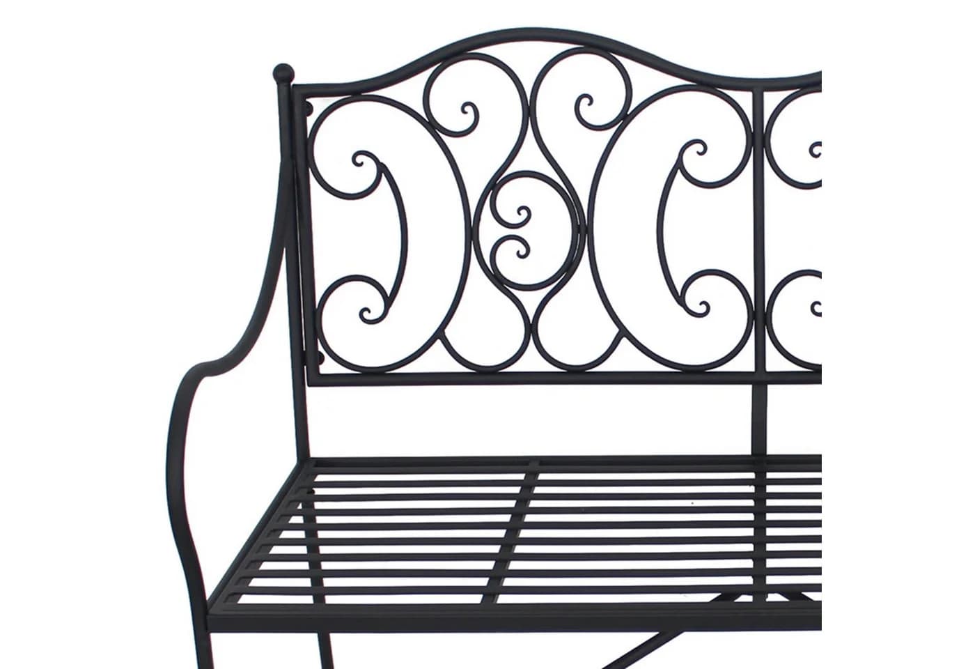 HTI-Living Gartenbank Curly Metall Schwarz Nostalgisch - Bild 3