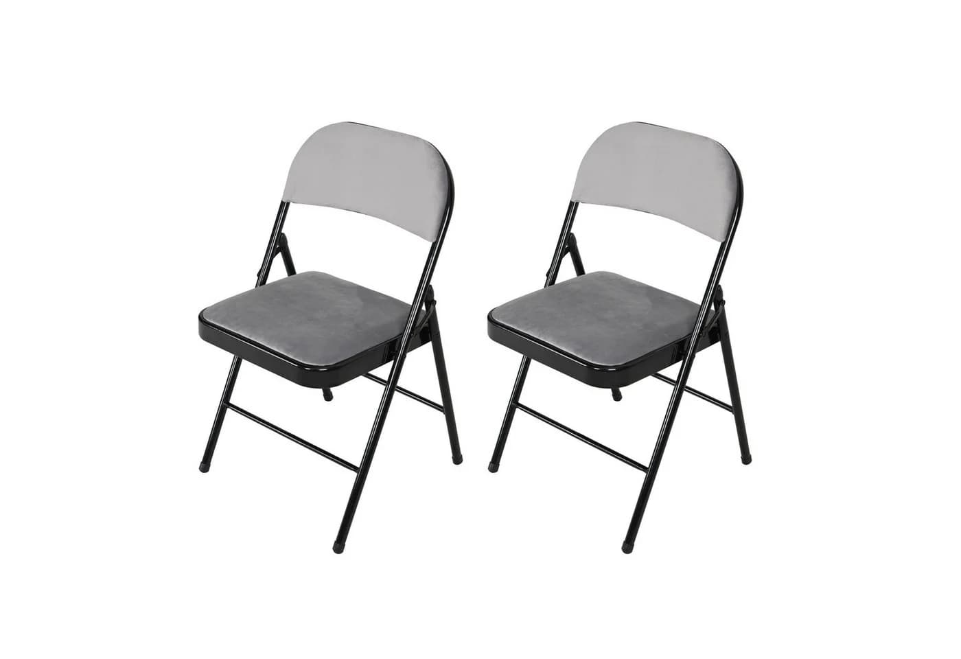 HTI-Living Klappstuhl 2er Set grau mit Polsterung - Bild 2