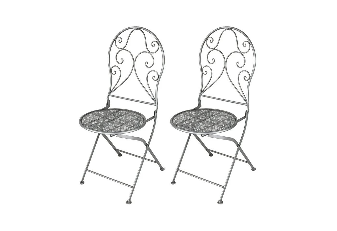 HTI-Living Gartenstuhl 2er-Set Lani Grau Eisen - Bild 2