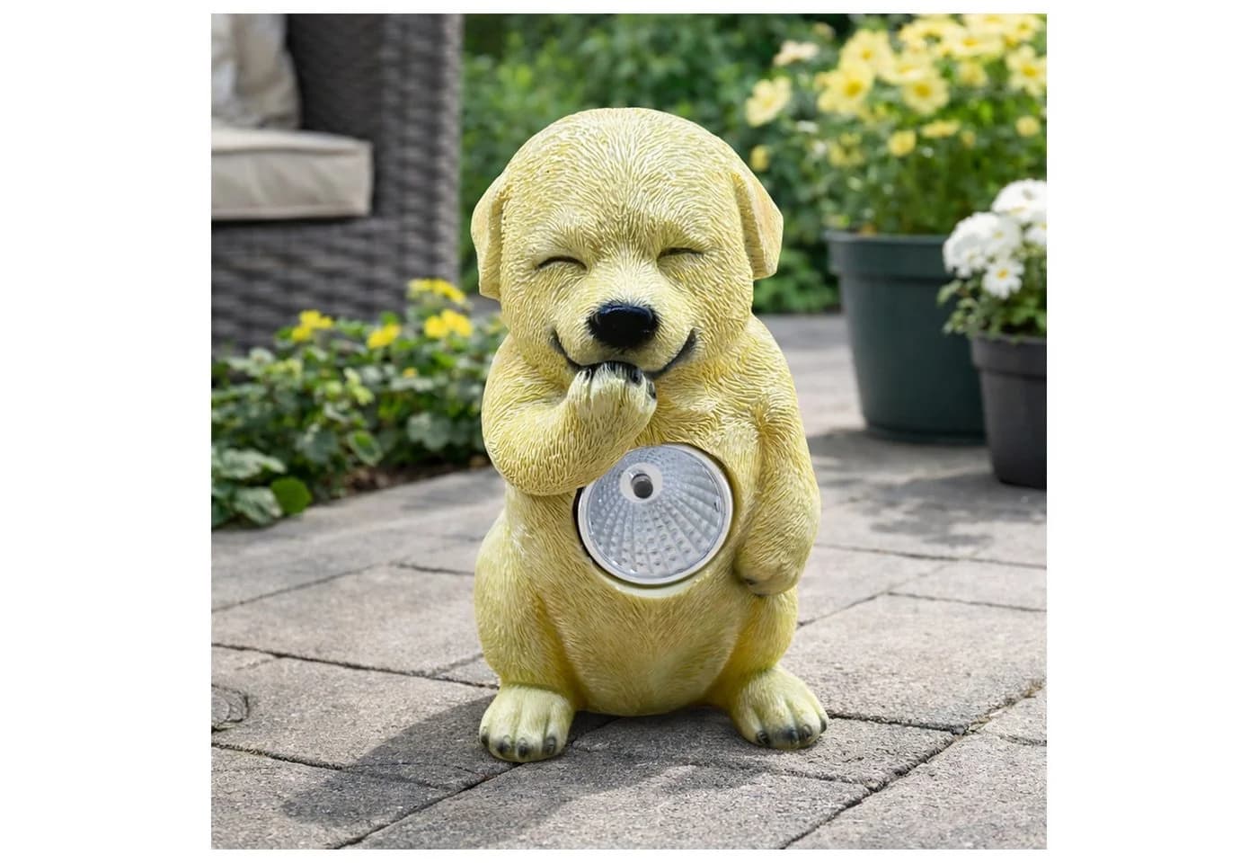 HTI-Living Solar-Gartenfigur Hund Gelb Polyresin - Bild 2