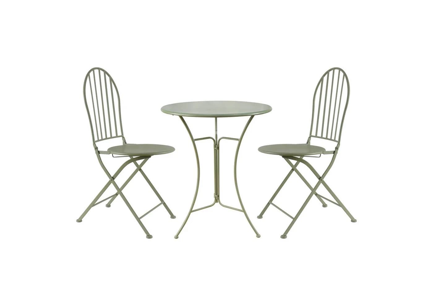 HTI-Living Bistro-Set 3-tlg. Metall Grün mit Tisch und 2 Stühlen