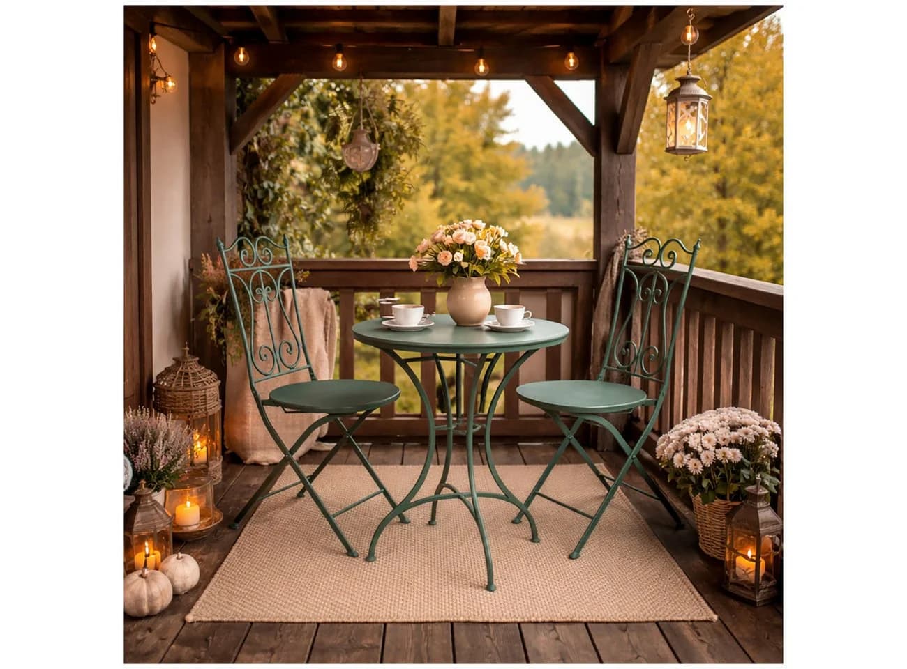HTI-Living Bistro-Set 3-tlg. Grün Metall - Bild 5