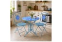HTI-Living Bistro Set 3-tlg. Metall Blau Blütenmotiv Bild 4