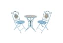 HTI-Living Bistro-Set 3-tlg. Metall Blau Motiv Tunis Bild 1