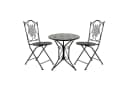 HTI-Living Bistro-Set 3-tlg. Schwarz Metall mit Motivdruck Bild 1