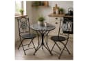 HTI-Living Bistro-Set 3-tlg. Schwarz Metall mit Schiefer-Motiv Bild 4