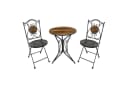 HTI-Living Bistro-Set 3-tlg. Schwarz Metall mit Holz-Motiv Bild 1