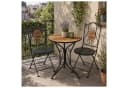 HTI-Living Bistro-Set 3-tlg. Schwarz Metall mit Holz-Motiv Bild 2