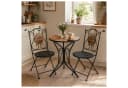HTI-Living Bistro-Set 3-tlg. Schwarz Metall mit Holz-Motiv Bild 4