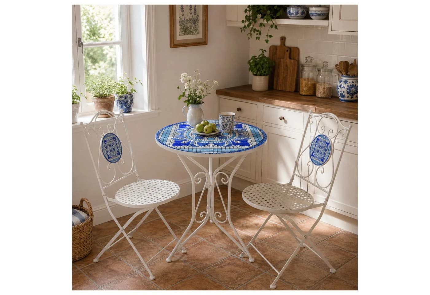 HTI-Living Bistro Set Santorin 3-tlg. Metall Schwarz/Creme - Bild 4