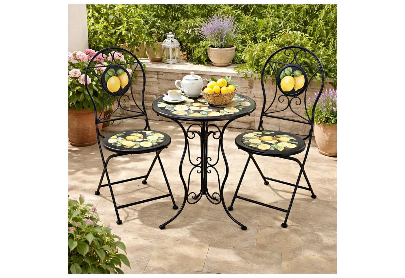HTI-Living Gartentisch Menton Schwarz Rund - Bild 3