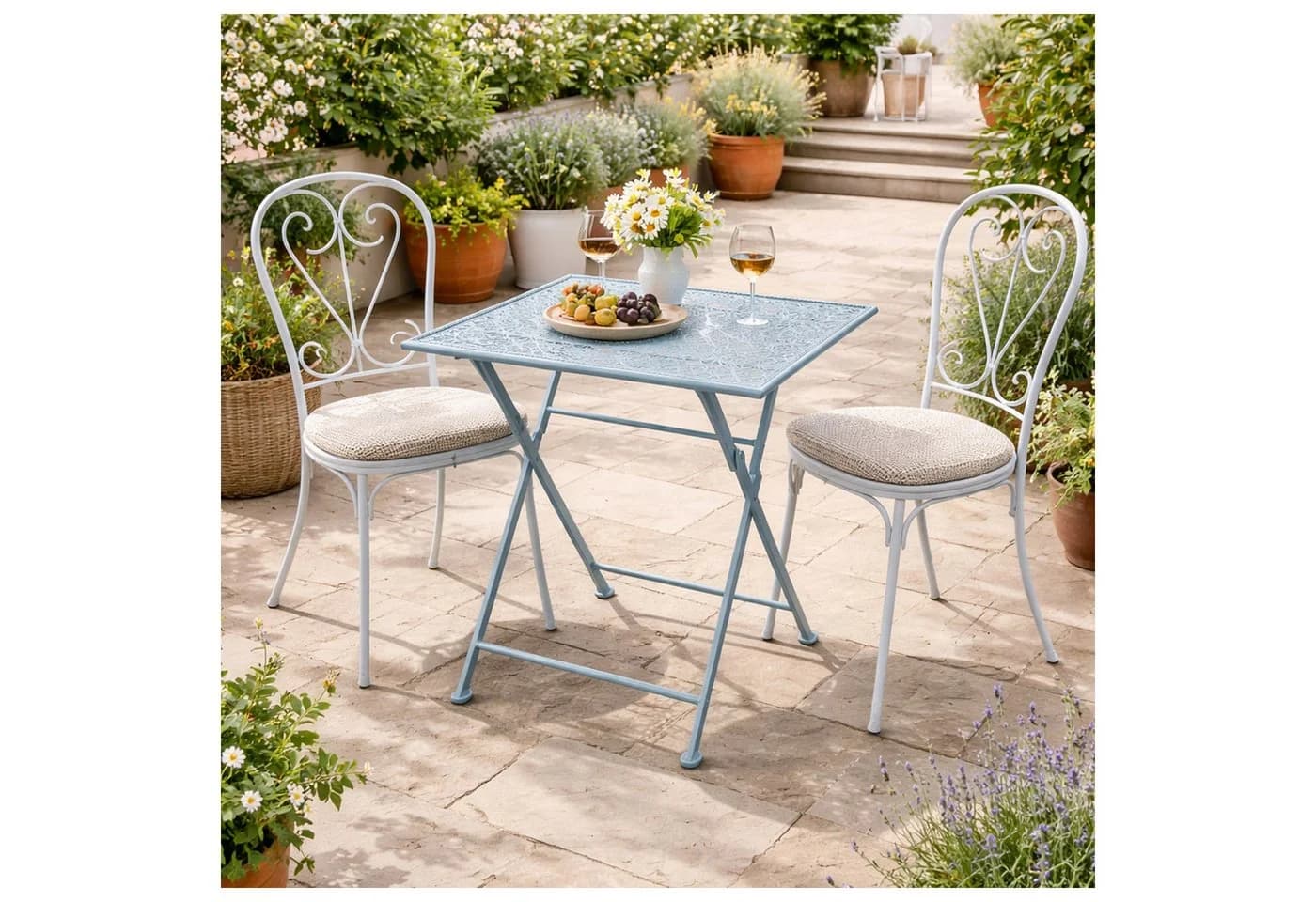 HTI-Living Gartentisch Solea Blau Vintage
