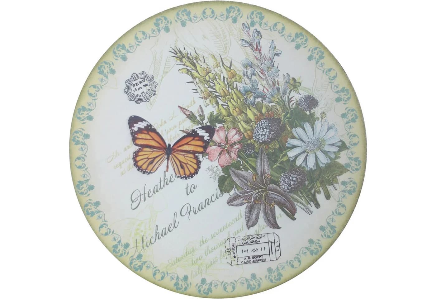 HTI-Living Gartentisch Celia Schmetterling Metall