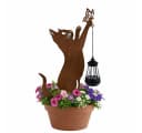HTI-Living Gartenstecker Katze Metall Rostoptik mit Lampe Bild 2