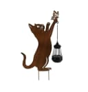 HTI-Living Gartenstecker Katze Metall Rostoptik mit Lampe Bild 4