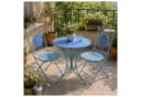 HTI-Living Gartentisch Metall Blau mit Blütenmotiv Bild 3