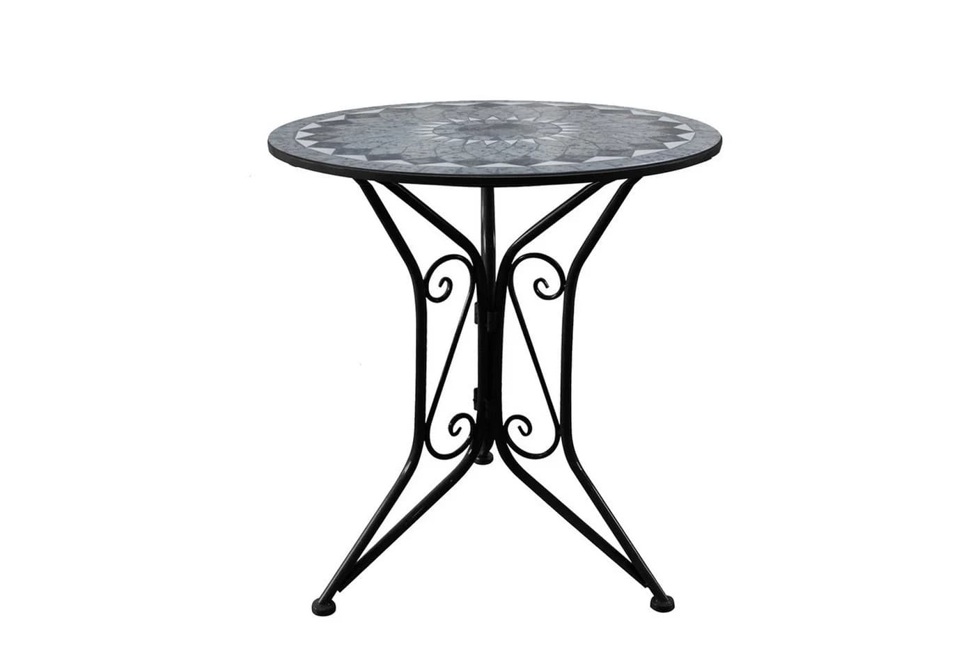HTI-Living Gartentisch Metall Schwarz Schieferoptik - Bild 2