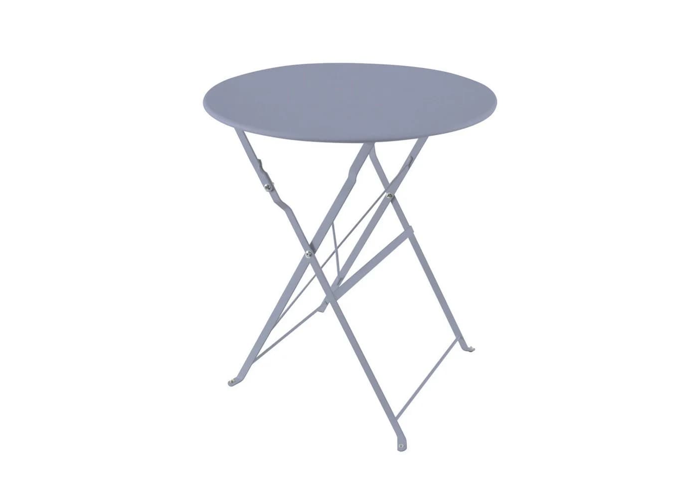 HTI-Living Gartentisch Basil Metall rund klappbar Grau - Bild 2
