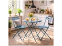 HTI-Living Gartentisch Basil Metall rund klappbar Blau Bild 3